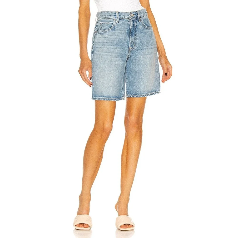 SLVRLAKE London Short Temecula Sunrise High Rise Denim Bermuda Shorts Size 27